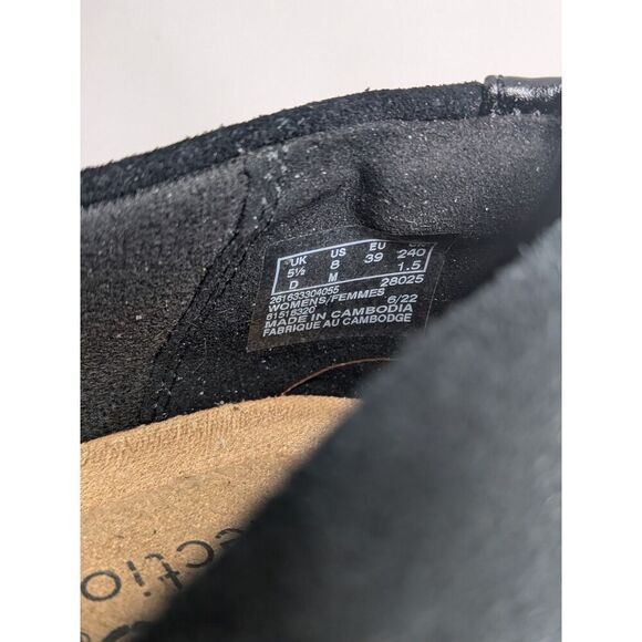 New! Clarks Tilmont Step Black Suede Mixed Media Square Toe Comfort Loafer, 8 - Picture 11 of 15